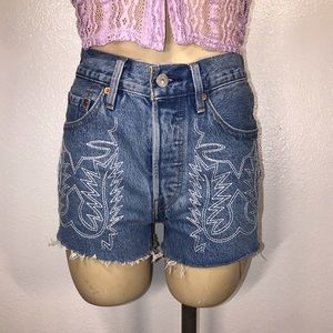 Levi’s 501 Del Norte Western Stitched High Waisted Shorts